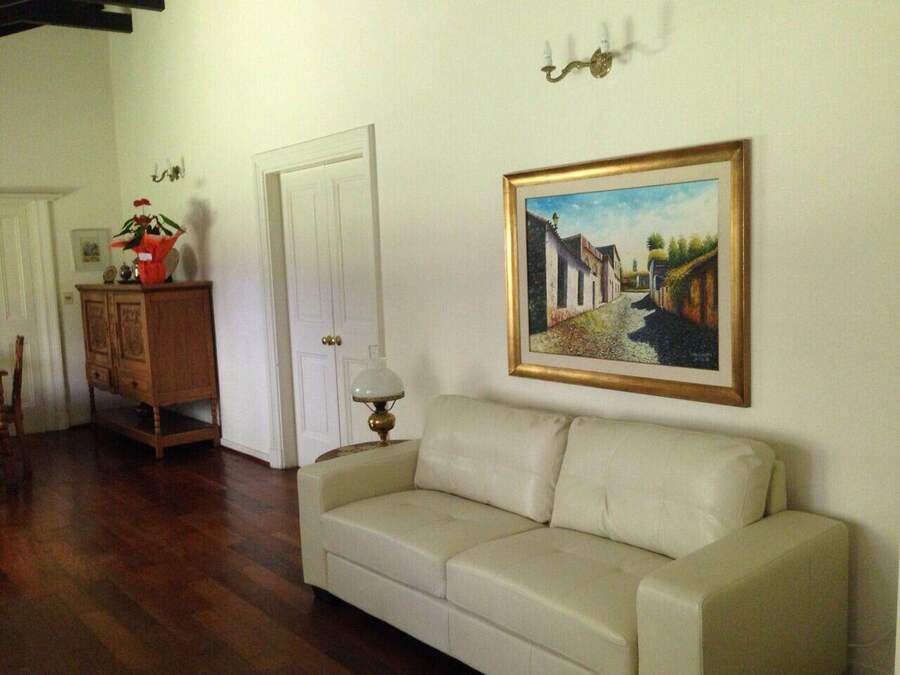 Living con sillón y cuadro